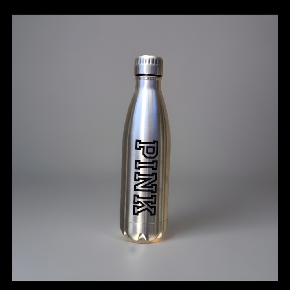 PINK VS metal water bottle tumbler logo